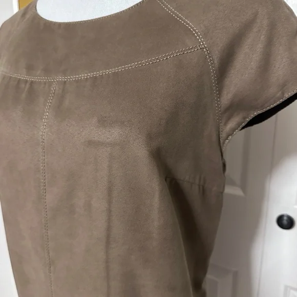 ZARA BASIC brown suede like dress; zipper in back; like new! Size Large - Picture 9 of 9